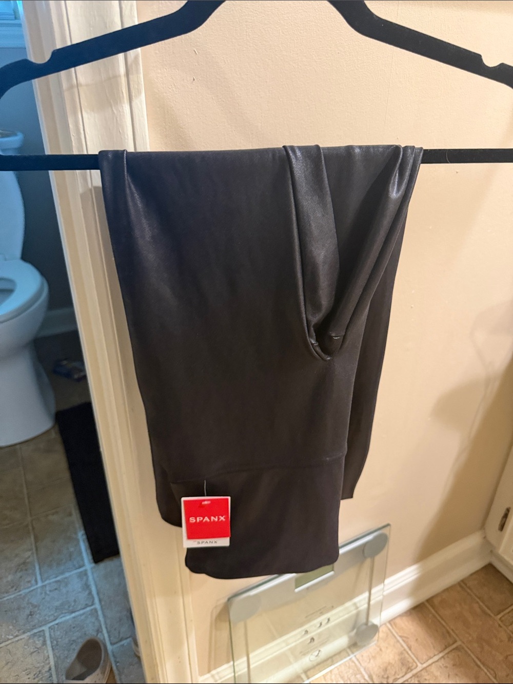 SPANX Faux-Leather Look Black Leggings